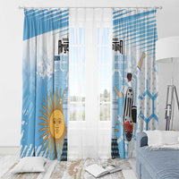 Argentina Football Window Curtain Campeones De la Historia - Blue Style - Wonder Print Shop
