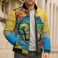 Barbados Mahi-mahi Trident Bomber Puffer Jacket - Wonder Print Shop
