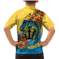 Barbados Mahi-mahi Trident Family Matching Mermaid Dress and Hawaiian Shirt - Wonder Print Shop