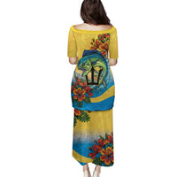 Barbados Mahi-mahi Trident Family Matching Puletasi and Hawaiian Shirt - Wonder Print Shop