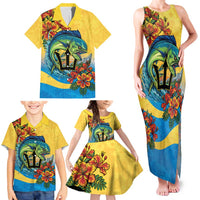 Barbados Mahi-mahi Trident Family Matching Tank Maxi Dress and Hawaiian Shirt - Wonder Print Shop