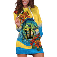 Barbados Mahi-mahi Trident Hoodie Dress - Wonder Print Shop