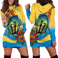 Barbados Mahi-mahi Trident Hoodie Dress - Wonder Print Shop