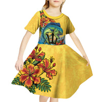 Barbados Mahi-mahi Trident Kid Short Sleeve Dress - Wonder Print Shop