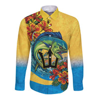 Barbados Mahi-mahi Trident Long Sleeve Button Shirt - Wonder Print Shop