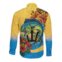Barbados Mahi-mahi Trident Long Sleeve Button Shirt - Wonder Print Shop