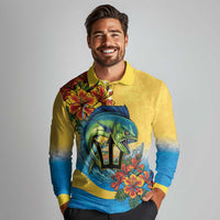 Barbados Mahi-mahi Trident Long Sleeve Polo Shirt - Wonder Print Shop