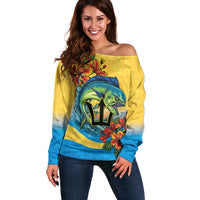 Barbados Mahi-mahi Trident Off Shoulder Sweater - Wonder Print Shop