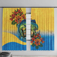 Barbados Mahi-mahi Trident Window Curtain - Wonder Print Shop
