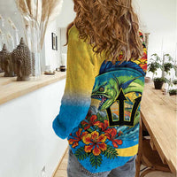 Barbados Mahi-mahi Trident Women Casual Shirt - Wonder Print Shop