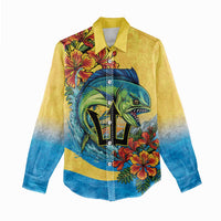 Barbados Mahi-mahi Trident Women Casual Shirt - Wonder Print Shop