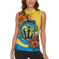 Barbados Mahi-mahi Trident Women Sleeveless Polo Shirt - Wonder Print Shop