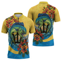 Barbados Mahi-mahi Trident Zipper Polo Shirt - Wonder Print Shop