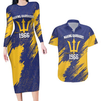 Barbados Pride Est 1966 Couples Matching Long Sleeve Bodycon Dress and Hawaiian Shirt - Wonder Print Shop