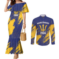 Barbados Pride Est 1966 Couples Matching Mermaid Dress and Long Sleeve Button Shirt - Wonder Print Shop