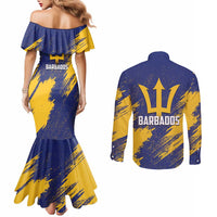 Barbados Pride Est 1966 Couples Matching Mermaid Dress and Long Sleeve Button Shirt - Wonder Print Shop