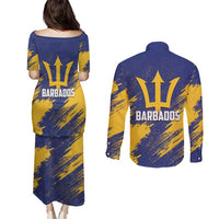 Barbados Pride Est 1966 Couples Matching Puletasi and Long Sleeve Button Shirt - Wonder Print Shop
