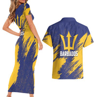 Barbados Pride Est 1966 Couples Matching Short Sleeve Bodycon Dress and Hawaiian Shirt - Wonder Print Shop
