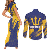 Barbados Pride Est 1966 Couples Matching Short Sleeve Bodycon Dress and Long Sleeve Button Shirt - Wonder Print Shop