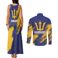 Barbados Pride Est 1966 Couples Matching Tank Maxi Dress and Long Sleeve Button Shirt - Wonder Print Shop