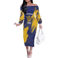 Barbados Pride Est 1966 Family Matching Off The Shoulder Long Sleeve Dress and Hawaiian Shirt - Wonder Print Shop