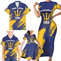 Barbados Pride Est 1966 Family Matching Short Sleeve Bodycon Dress and Hawaiian Shirt - Wonder Print Shop