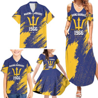 Barbados Pride Est 1966 Family Matching Summer Maxi Dress and Hawaiian Shirt - Wonder Print Shop