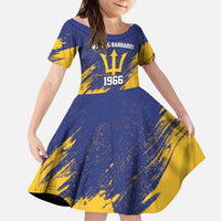 Barbados Pride Est 1966 Kid Short Sleeve Dress - Wonder Print Shop