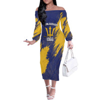 Barbados Pride Est 1966 Off The Shoulder Long Sleeve Dress - Wonder Print Shop