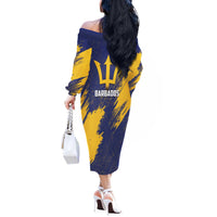 Barbados Pride Est 1966 Off The Shoulder Long Sleeve Dress - Wonder Print Shop