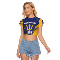 Barbados Pride Est 1966 Raglan Cropped T Shirt - Wonder Print Shop