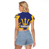 Barbados Pride Est 1966 Raglan Cropped T Shirt - Wonder Print Shop
