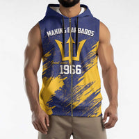 Barbados Pride Est 1966 Sleeveless Zip Hoodie - Wonder Print Shop