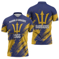 Barbados Pride Est 1966 Zipper Polo Shirt - Wonder Print Shop