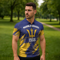 Barbados Pride Est 1966 Zipper Polo Shirt - Wonder Print Shop