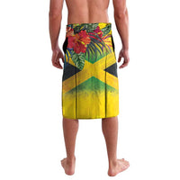 Personalized Jamaica Crocodile Lavalava Tropical Flowers Grunge Flag - Wonder Print Shop
