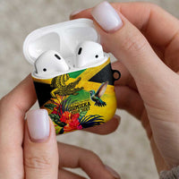 Personalized Jamaica Crocodile Hummingbird AirPods Case Tropical Flowers Grunge Flag - Wonder Print Shop