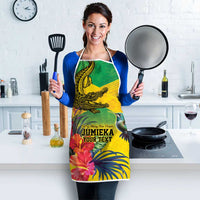 Personalized Jamaica Crocodile Hummingbird Apron Tropical Flowers Grunge Flag - Wonder Print Shop