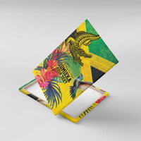 Personalized Jamaica Crocodile Hummingbird Canvas Wall Art Tropical Flowers Grunge Flag - Wonder Print Shop