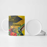 Personalized Jamaica Crocodile Hummingbird Ceramic Mug Tropical Flowers Grunge Flag - Wonder Print Shop