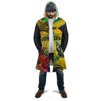 Personalized Jamaica Crocodile Hummingbird Cloak Tropical Flowers Grunge Flag - Wonder Print Shop