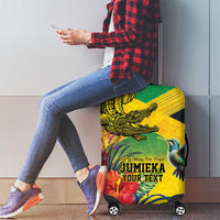 Personalized Jamaica Crocodile Hummingbird Luggage Cover Tropical Flowers Grunge Flag - Wonder Print Shop