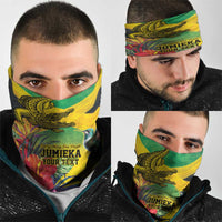 Personalized Jamaica Crocodile Hummingbird Neck Gaiter Tropical Flowers Grunge Flag - Wonder Print Shop