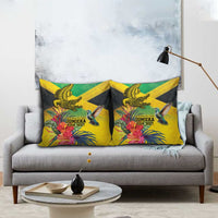 Personalized Jamaica Crocodile Hummingbird Pillow Cover Tropical Flowers Grunge Flag - Wonder Print Shop