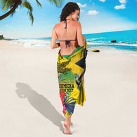 Personalized Jamaica Crocodile Hummingbird Sarong Tropical Flowers Grunge Flag - Wonder Print Shop