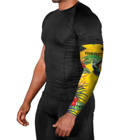 Personalized Jamaica Hummingbird Arm Sleeves Tropical Flowers Grunge Flag - Wonder Print Shop