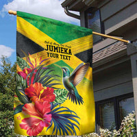 Personalized Jamaica Hummingbird Garden Flag Tropical Flowers Grunge Flag - Wonder Print Shop