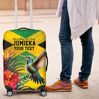 Personalized Jamaica Hummingbird Luggage Cover Tropical Flowers Grunge Flag - Wonder Print Shop
