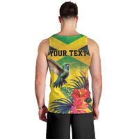 Personalized Jamaica Hummingbird Men Tank Top Tropical Flowers Grunge Flag - Wonder Print Shop