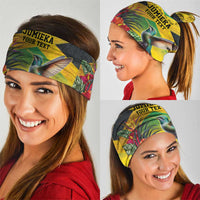 Personalized Jamaica Hummingbird Neck Gaiter Tropical Flowers Grunge Flag - Wonder Print Shop